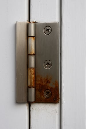 Hinge damaged by salty air