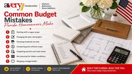 Common remodeling budget mistakes Florida homeowners should avoid before starting a renovation.